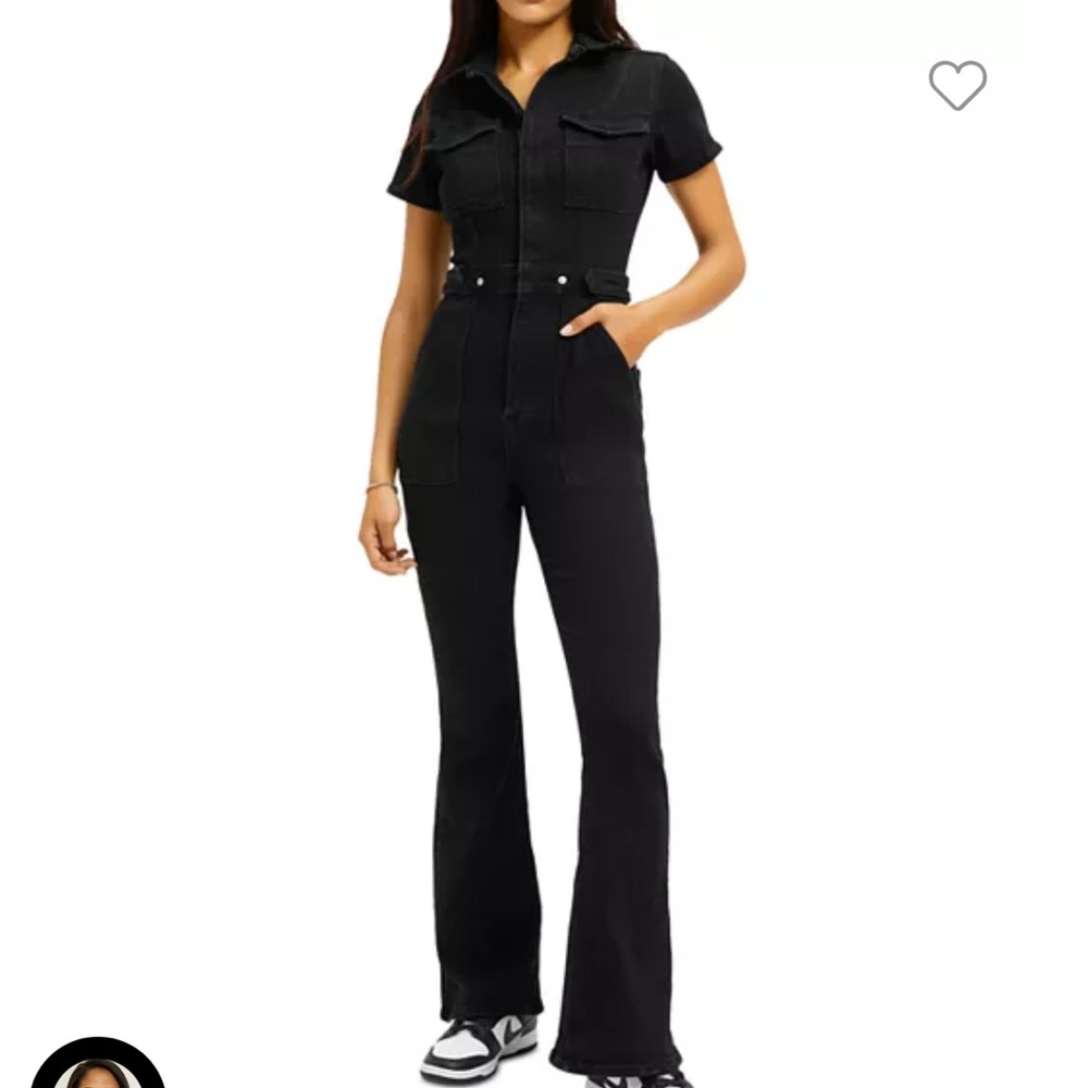 Good American, Black Denim Jumpsuit